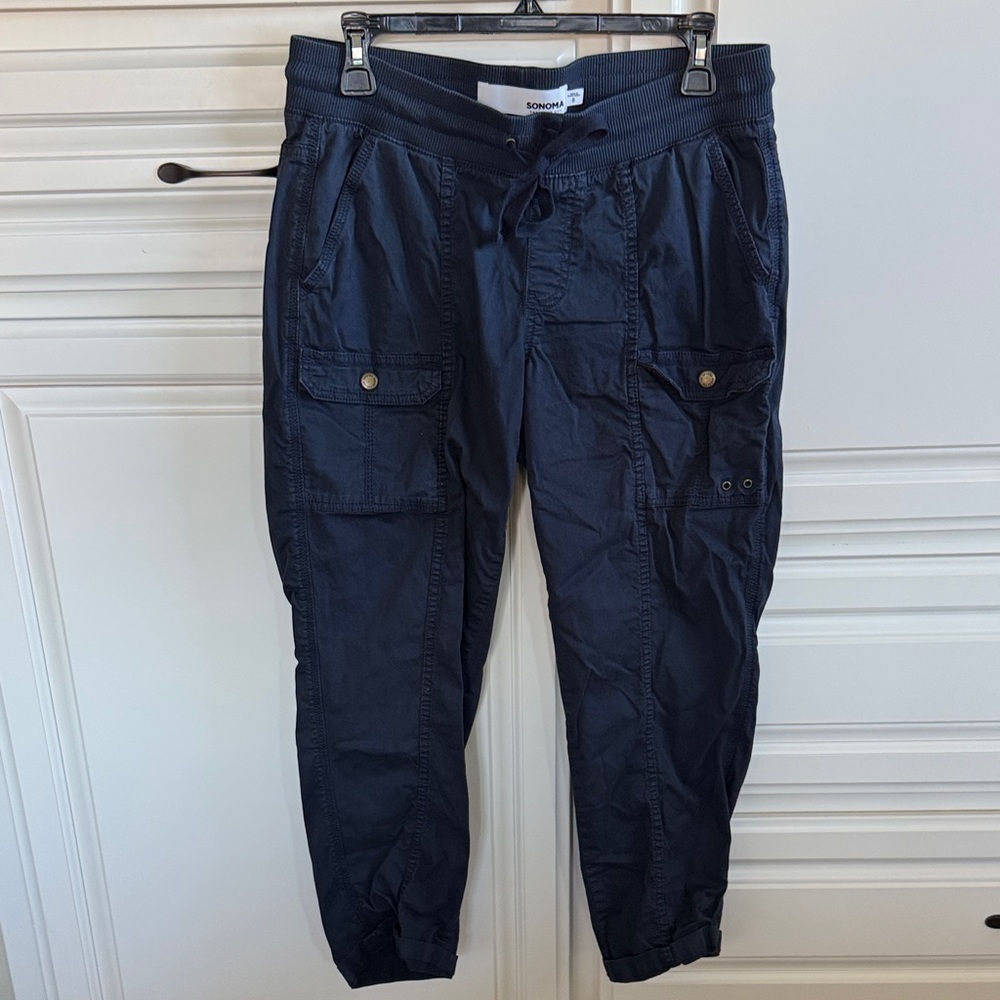 Sonoma Dark Blue Ankle Cargo Pants
